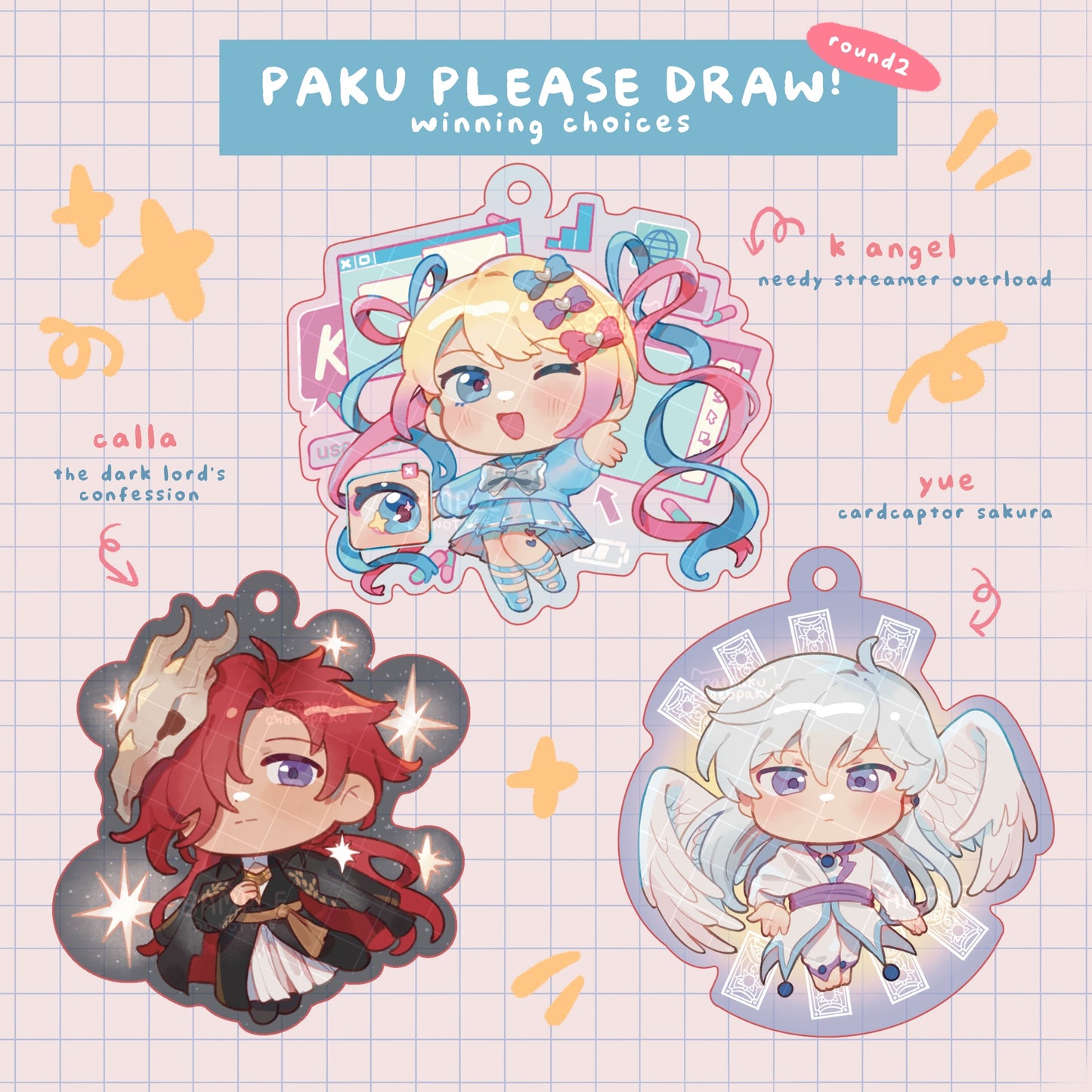 “Paku please draw __!” Ballot Charms Set 2