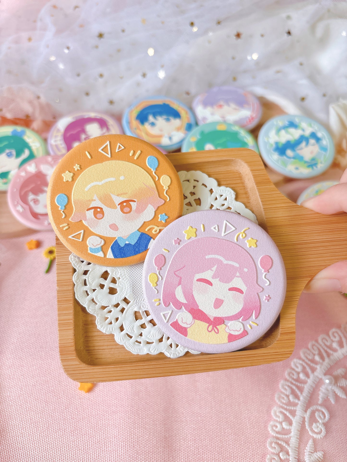 [PREORDER] Biscuit Wood Badges (SHIPS JUNE)